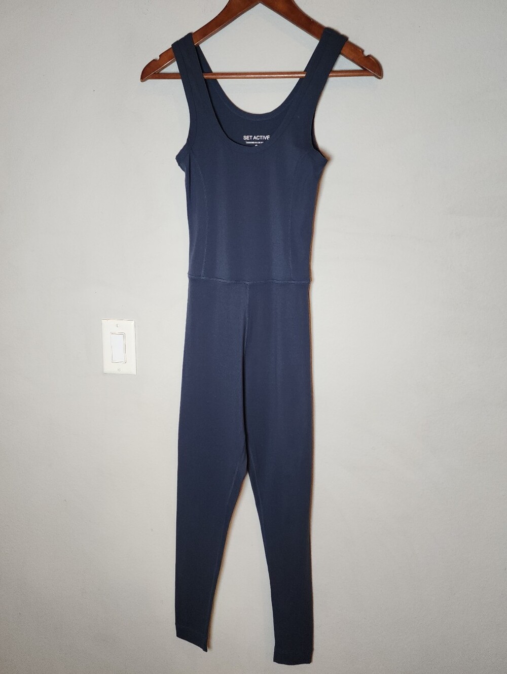 Set Active Navy Blue Sportbody Sportysuit Jumpsuit Tank Unitard Size Medium